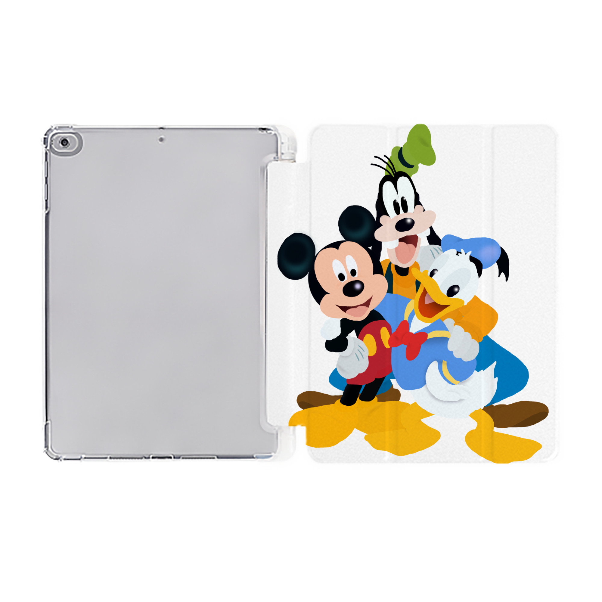 ミッキーマウス Mickey Mouse IPad ケース ペン収納付き 三つ折りスタンド PUレザー×シリコン 対応機種9.5/10.5/10.9インチ